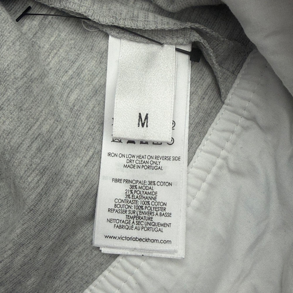 Victoria Victoria Beckham Grey Long Sleeve Top w/ Back Zip (Made in Portugal) - Picture 3 of 8